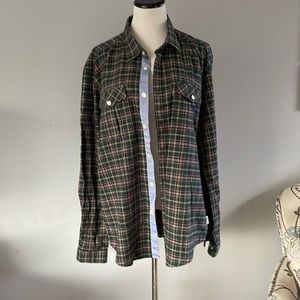 Barbour x Steve McQueen  plaid button down flannel shirt size large